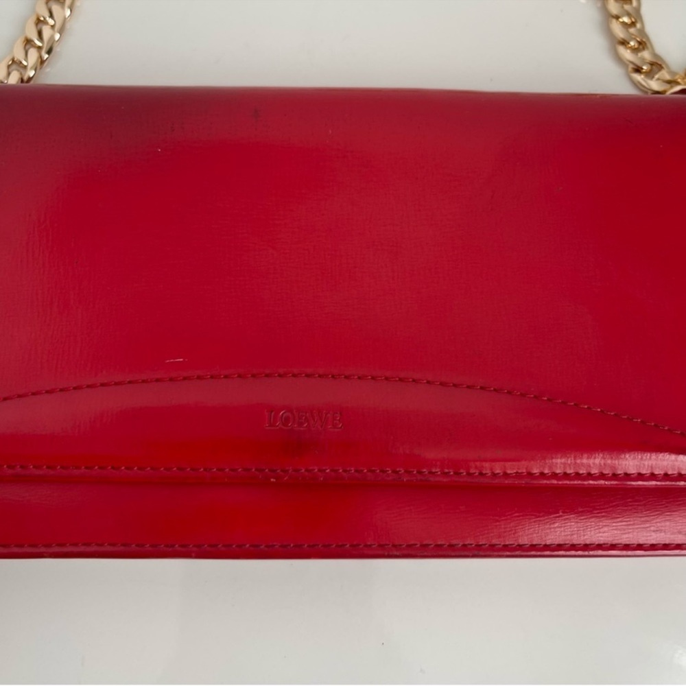 Loewe Red Leather Chain Wallet - Picture 5 of 16